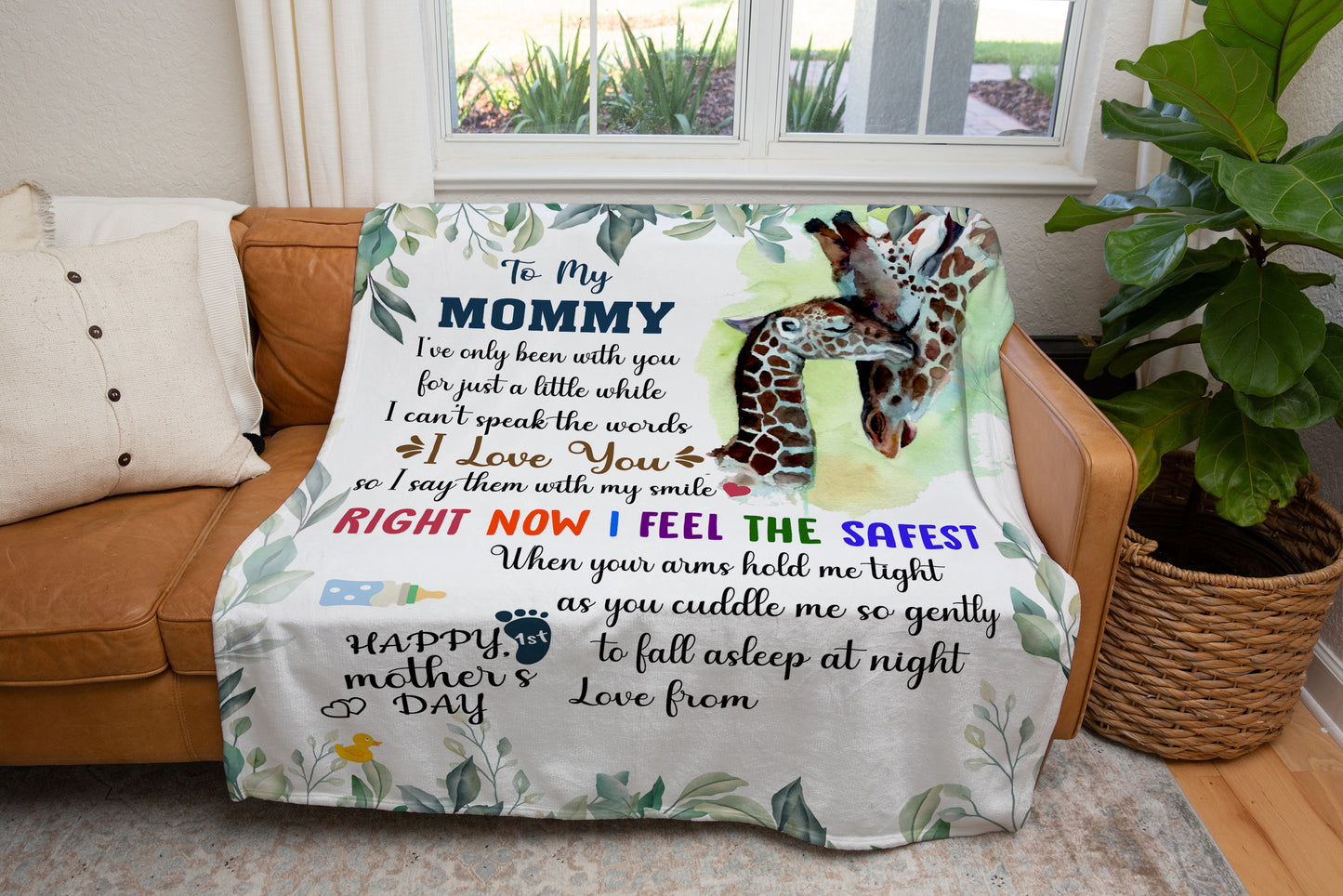 Personalized First Mother's Day Cozy Message Blanket