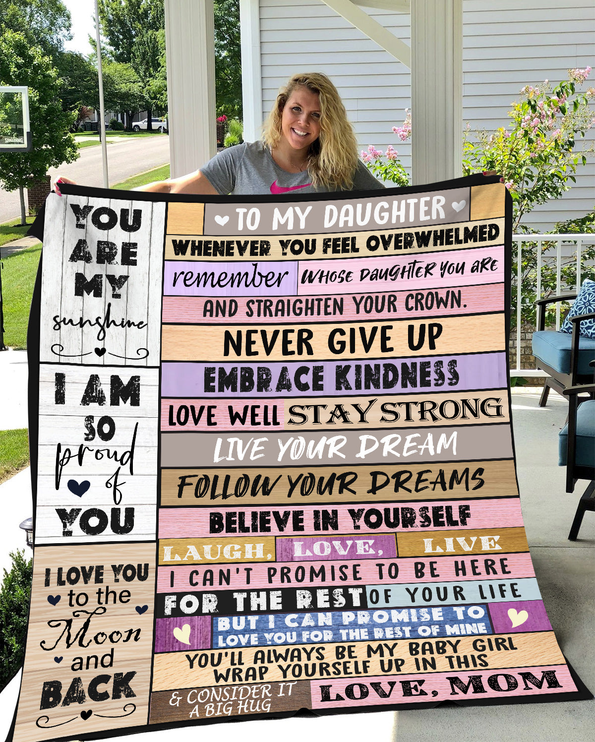 Daughter from Mom Cozy Message Blanket