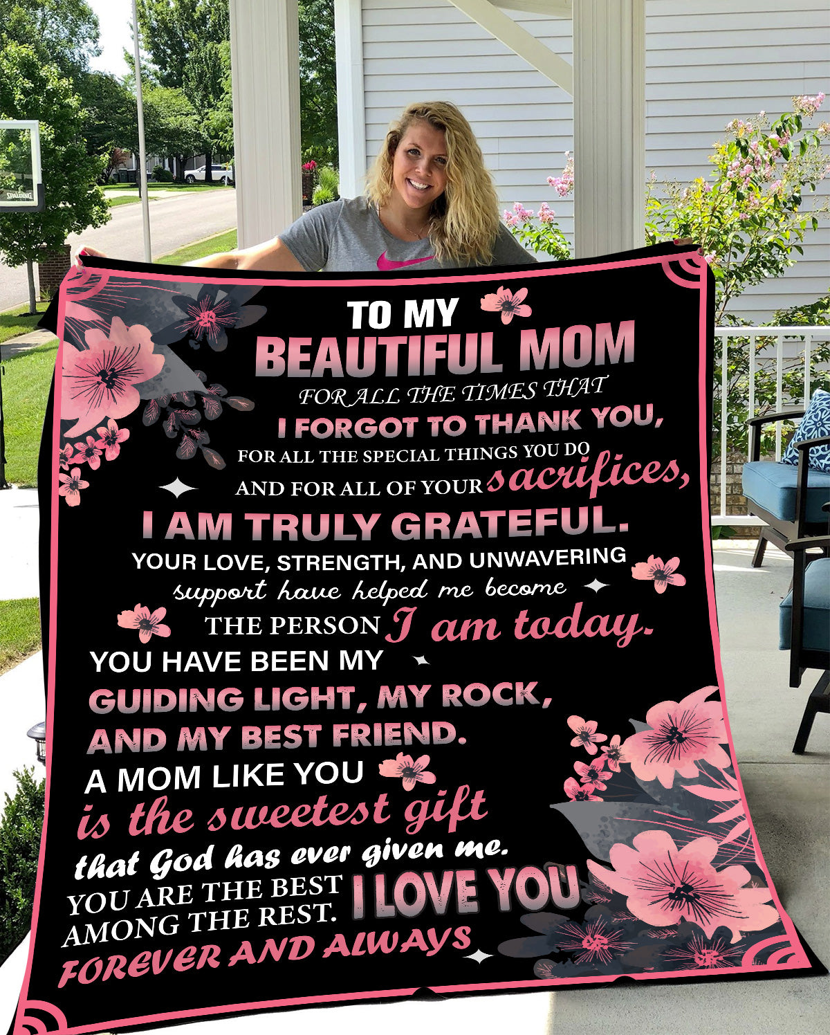 Beautiful Mom Cozy Message Blanket