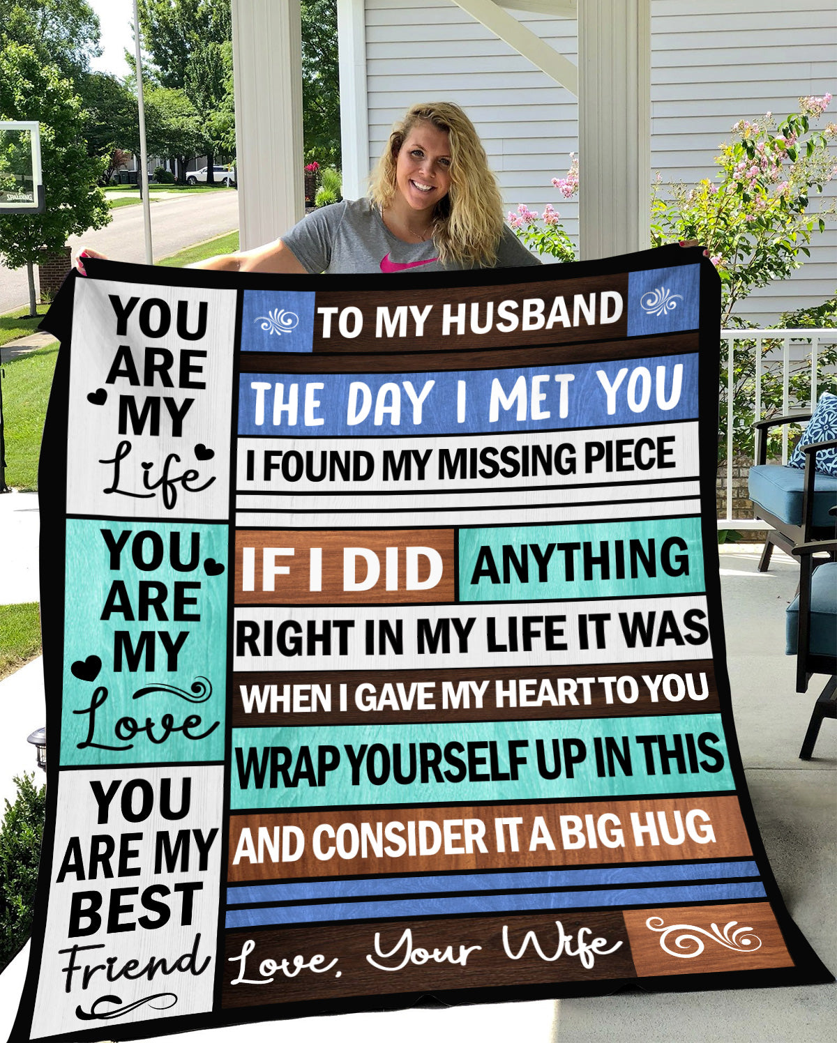 Husband Missing Piece Message Blanket