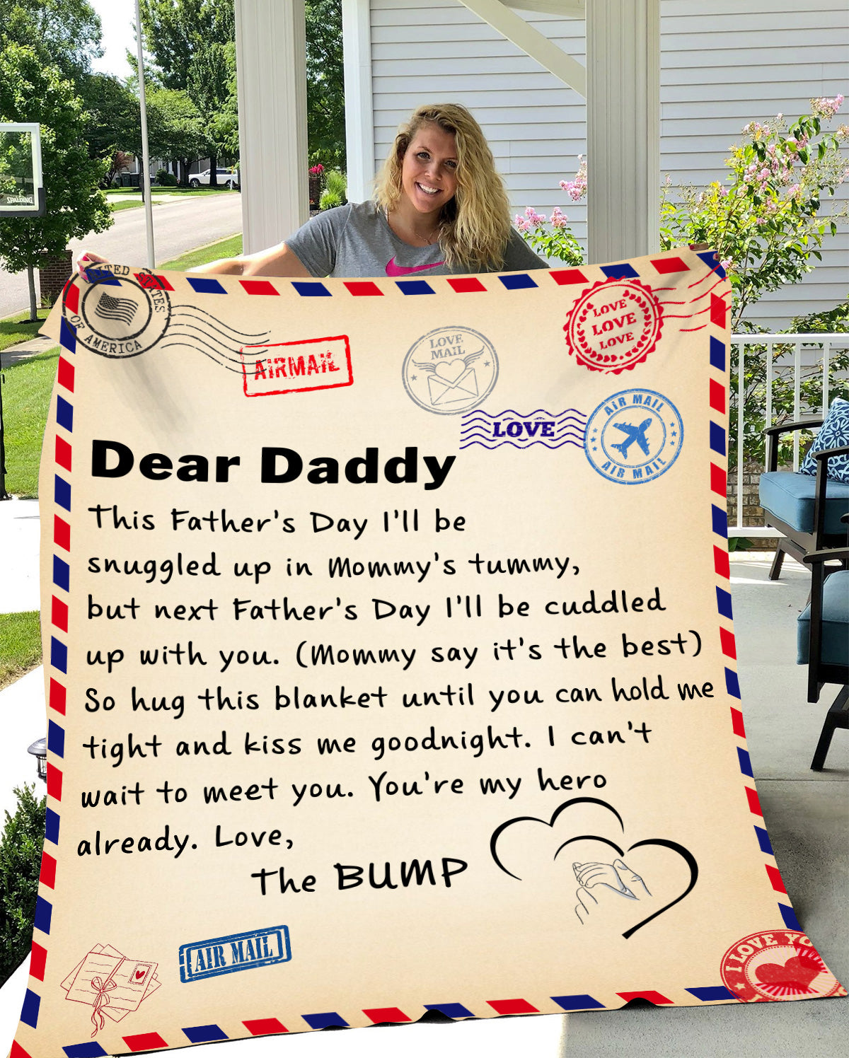 Daddy from Bump Father's Day Message Blanket