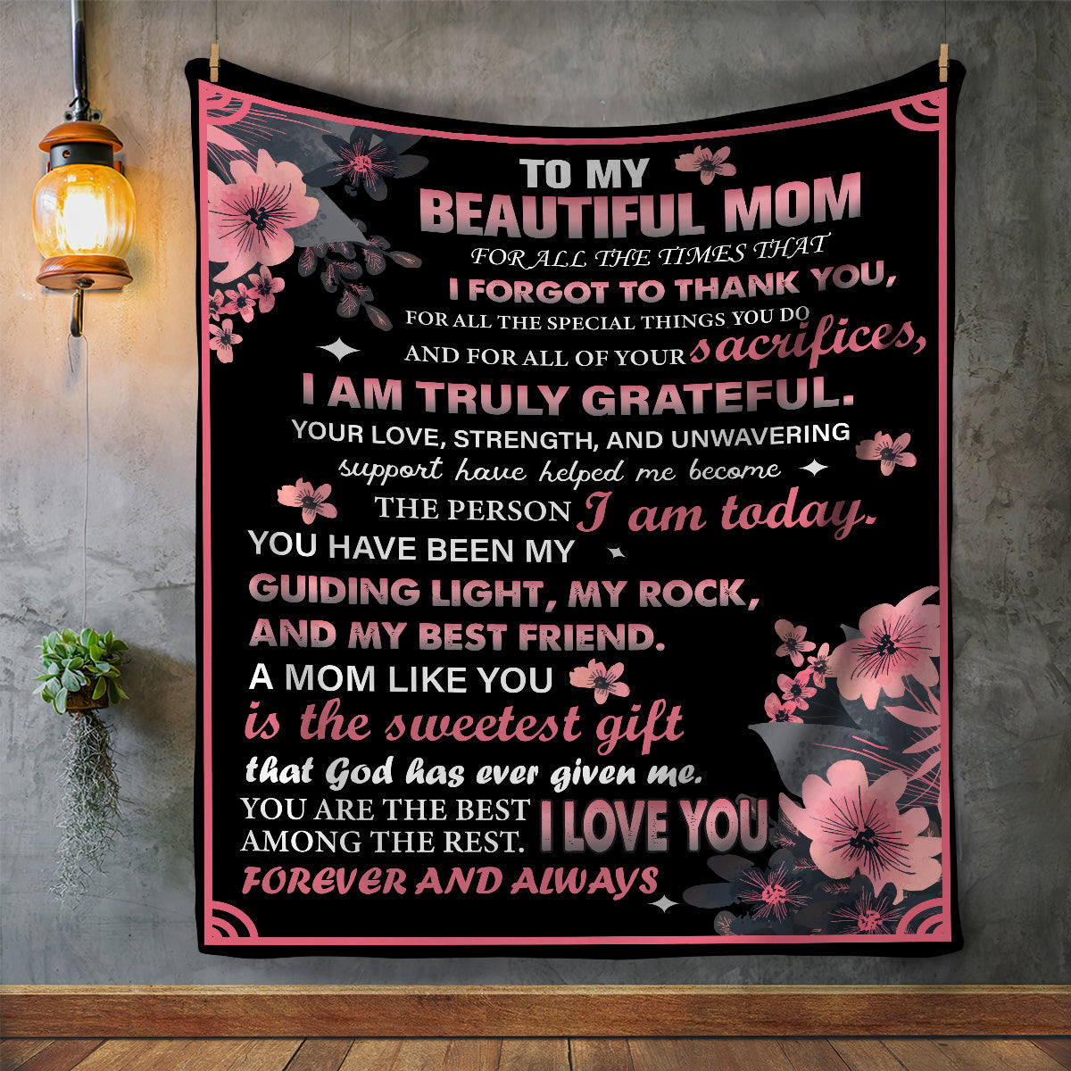 Beautiful Mom Cozy Message Blanket