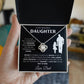 Daughter from Dad Holding Hands Silhouette Love Knot Necklace