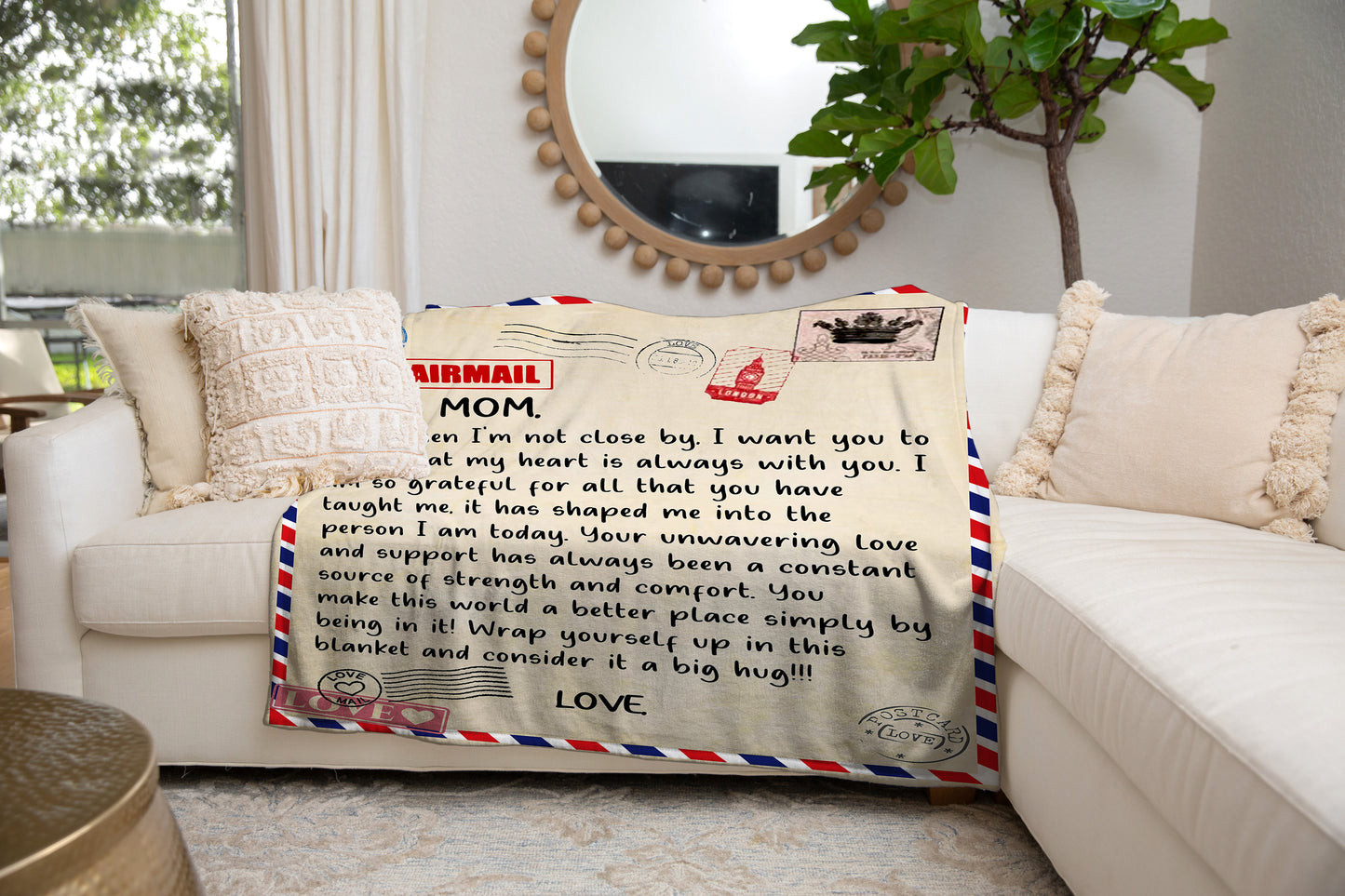 Personalized Mom Mail Cozy Message Blanket