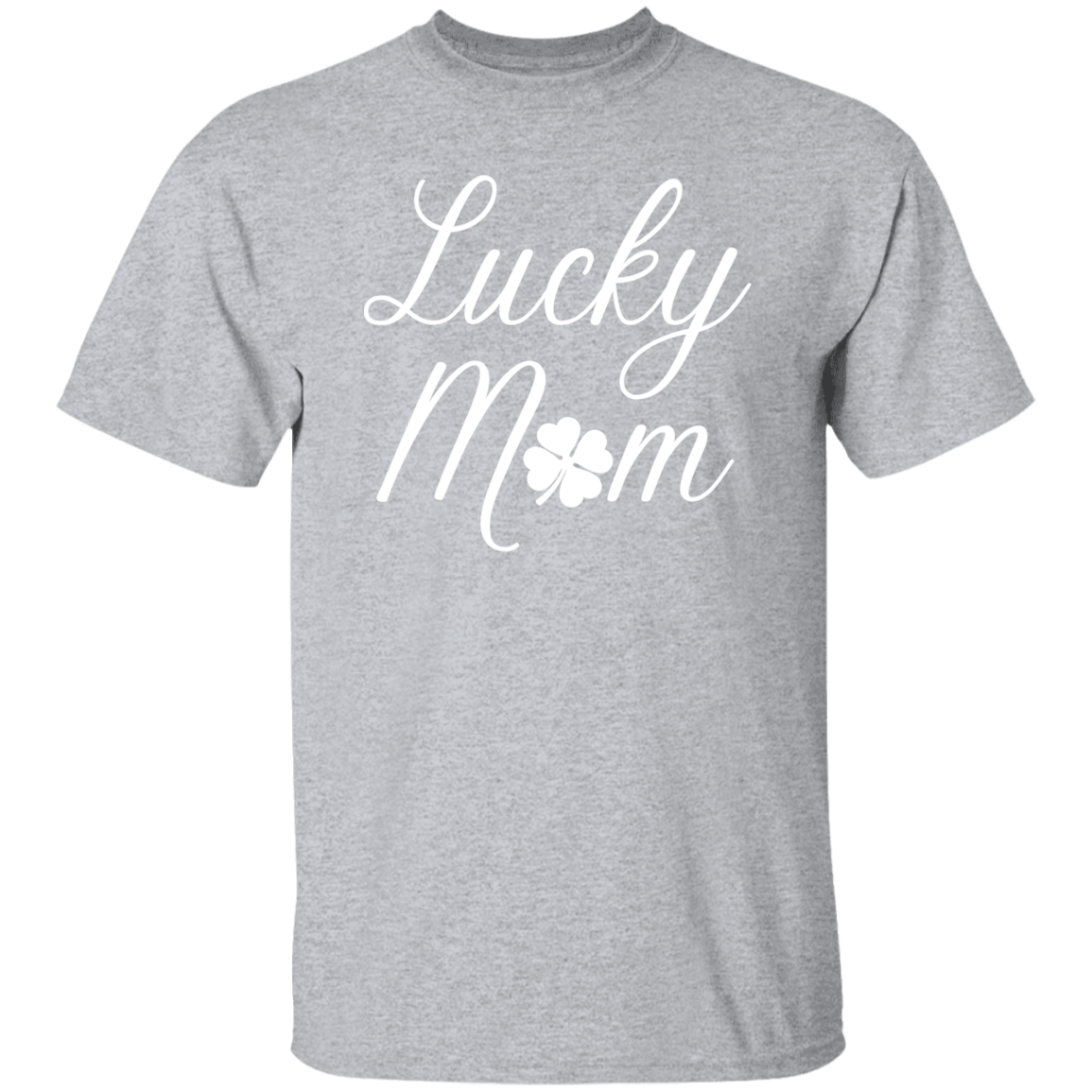 Lucky Mom White Shamrock T-Shirt