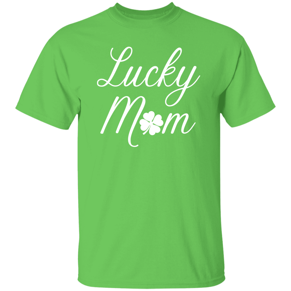 Lucky Mom White Shamrock T-Shirt