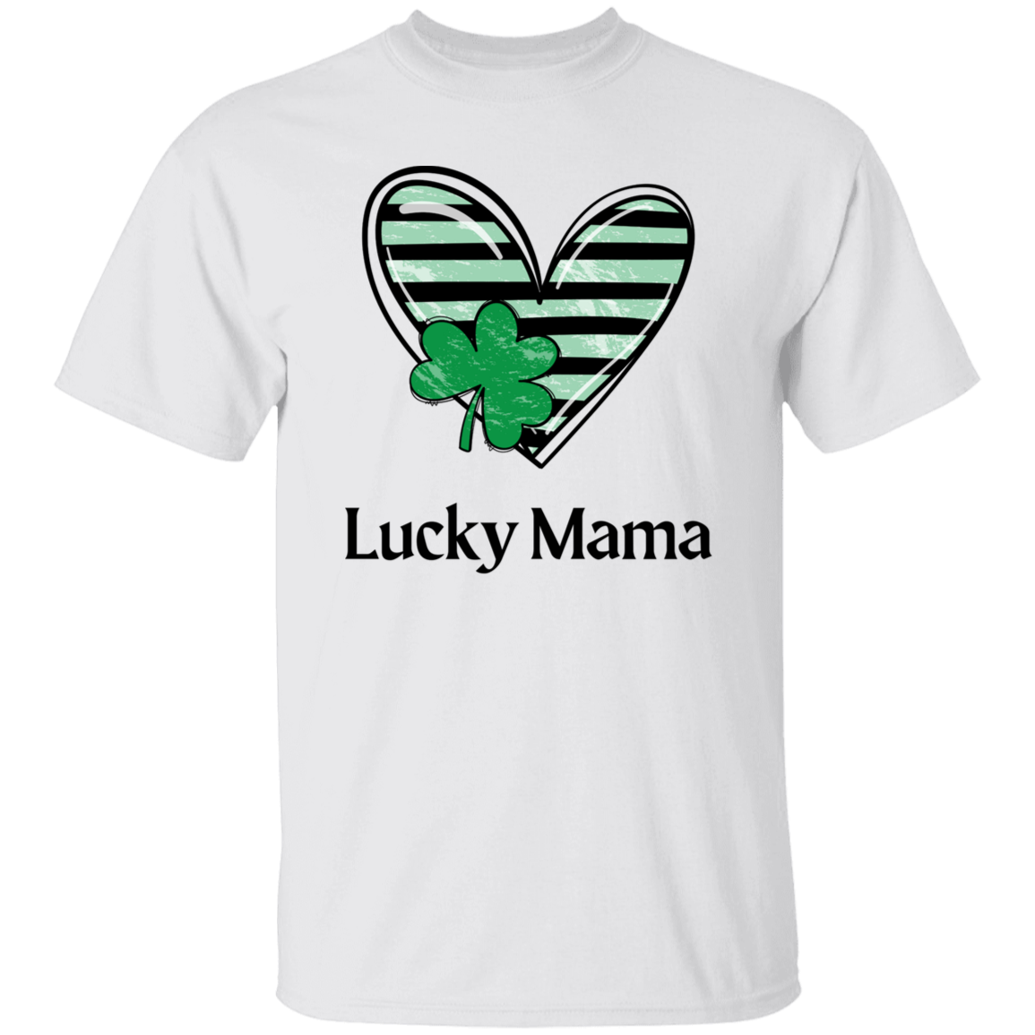 Lucky Mama Shamrock Heart T-Shirt