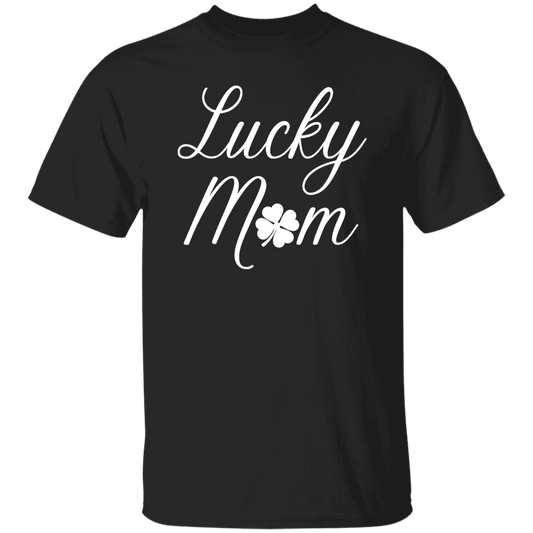 Lucky Mom White Shamrock T-Shirt