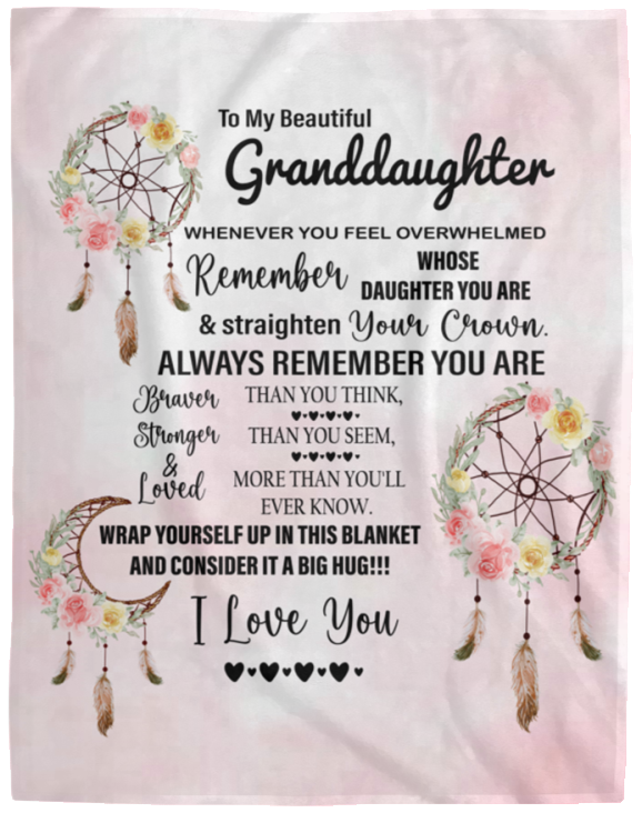 Granddaughter Dreamcatchers Cozy Message Blanket