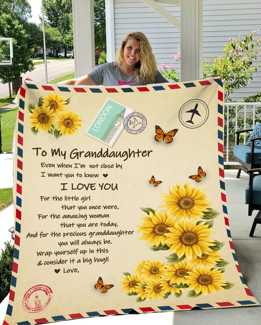 Granddaughter Personalized Cozy Plush Fleece Blanket