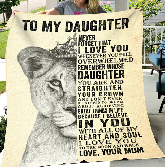 Daughter from Mom Lioness Crown Blanket