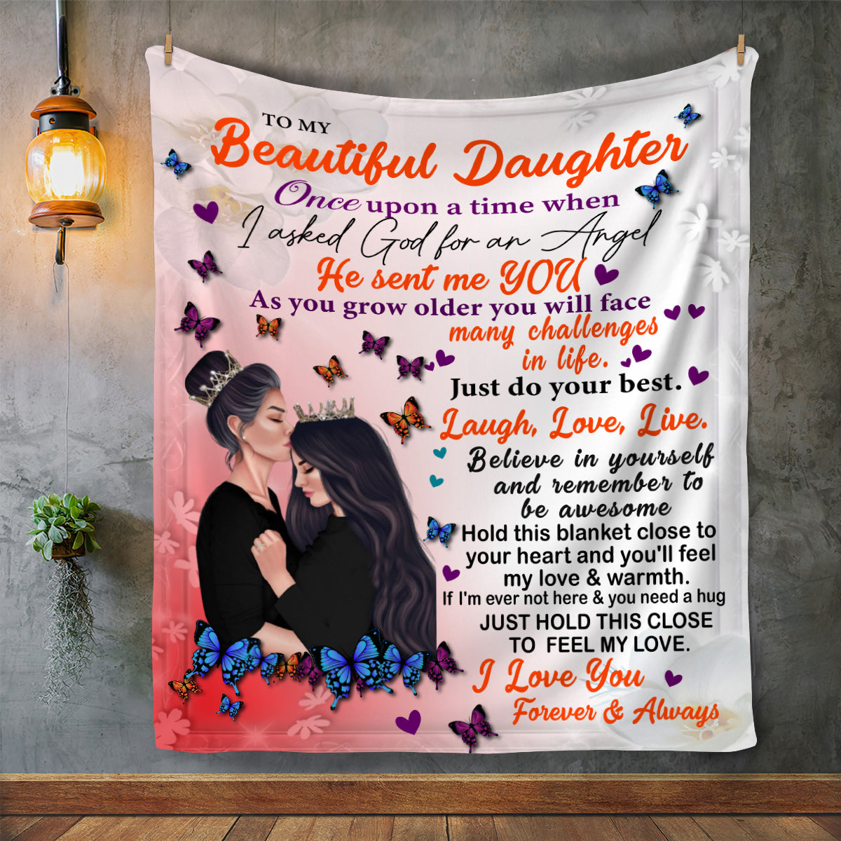 Beautiful Daughter Cozy Fleece Blanket