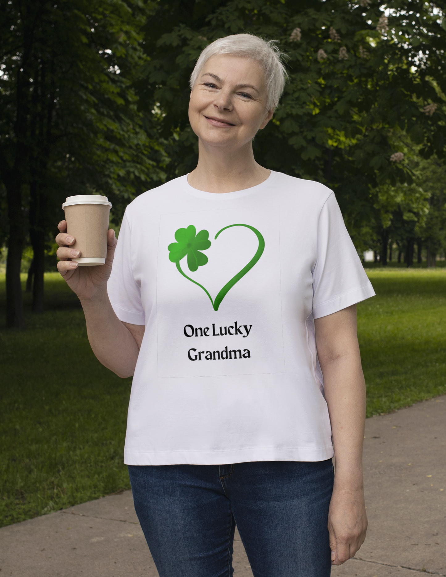 Lucky Grandma Shamrock Heart T-Shirt