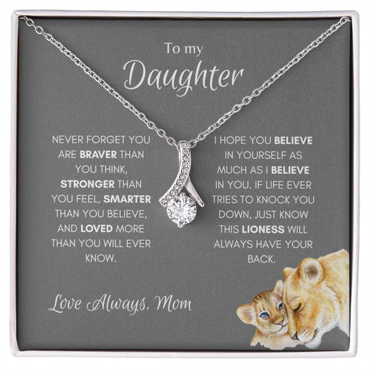 To Daughter from Mom Lioness Necklace