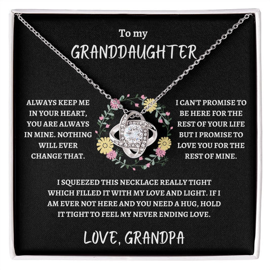 Granddaughter from Grandpa Love Knot Necklace