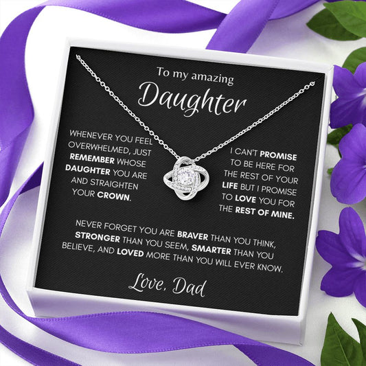 Daughter from Dad Love Knot Black Background