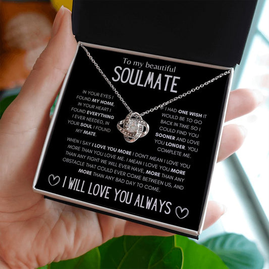 Soulmate In Your Eyes Love Knot Necklace