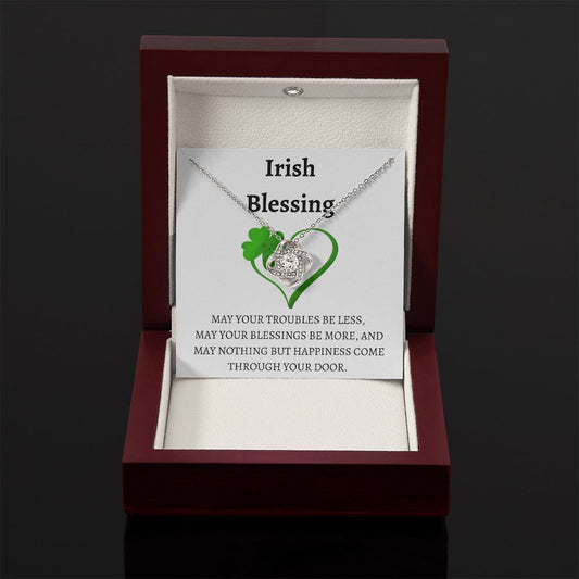 Irish Blessing Love Knot Necklace