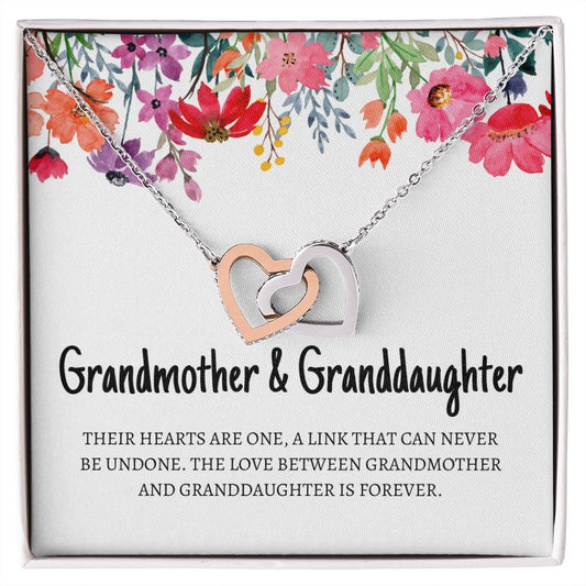 Grandmother & Granddaughter Interlocking Hearts Necklace