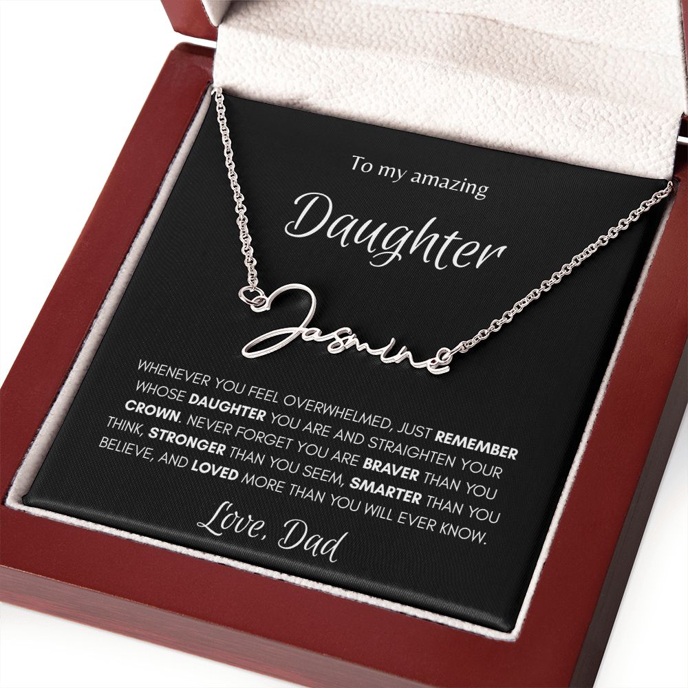 Daughter from Dad Signature Style Name Necklace