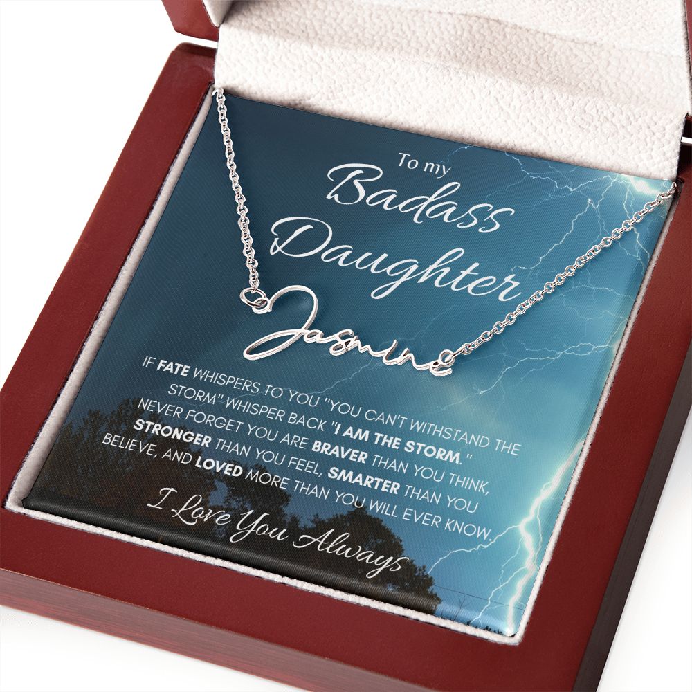 Badass Daughter Signature Style Name Necklace