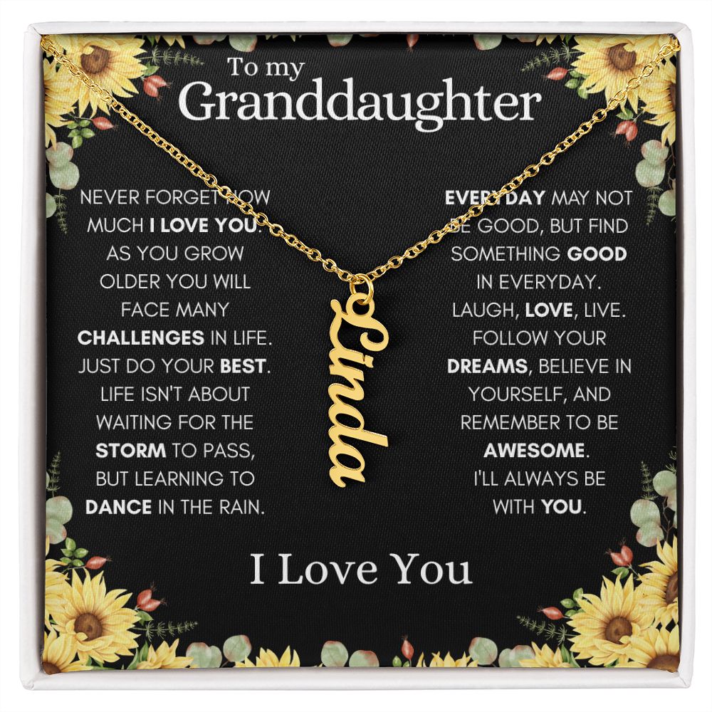 Granddaughter Vertical Name Necklace