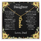 Daughter from Dad Vertical Name Necklace