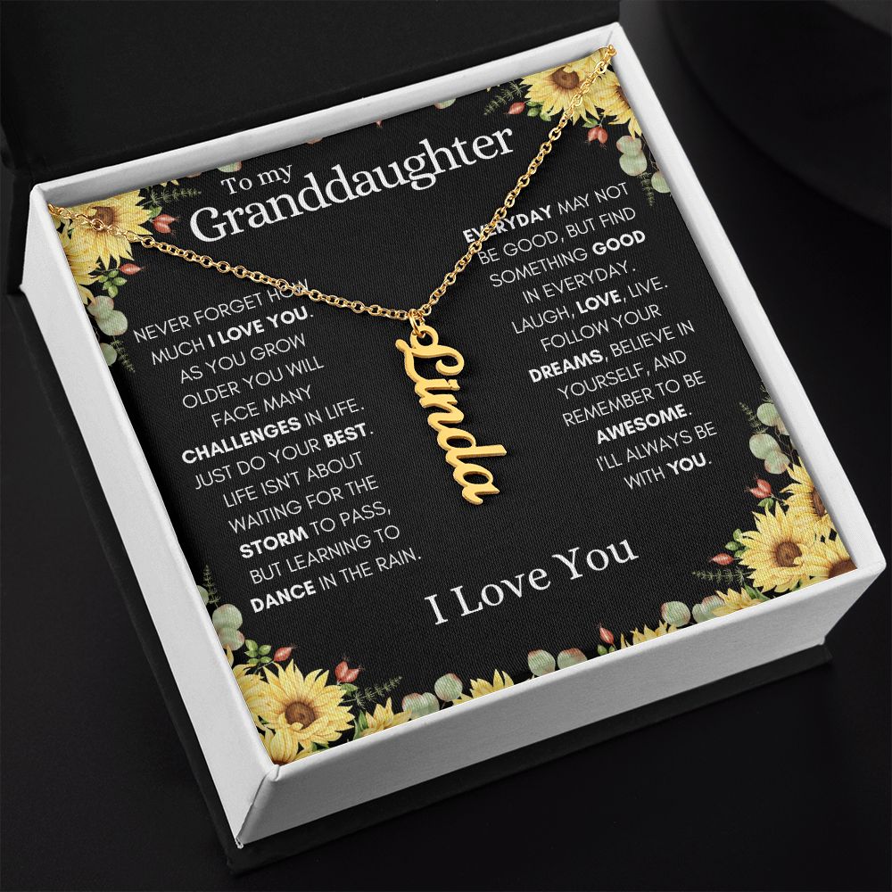 Granddaughter Vertical Name Necklace