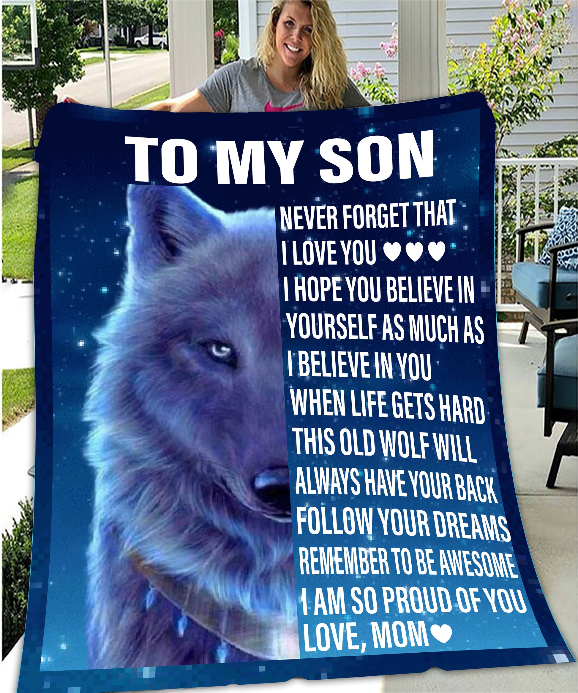 To My Mom Blanket, Mom Wolf You'll Always Be My Loving Mom Blanket