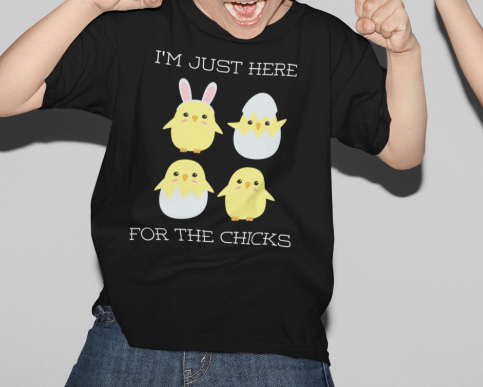 Here for the Chicks Youth 5.3 oz 100% Cotton T-Shirt